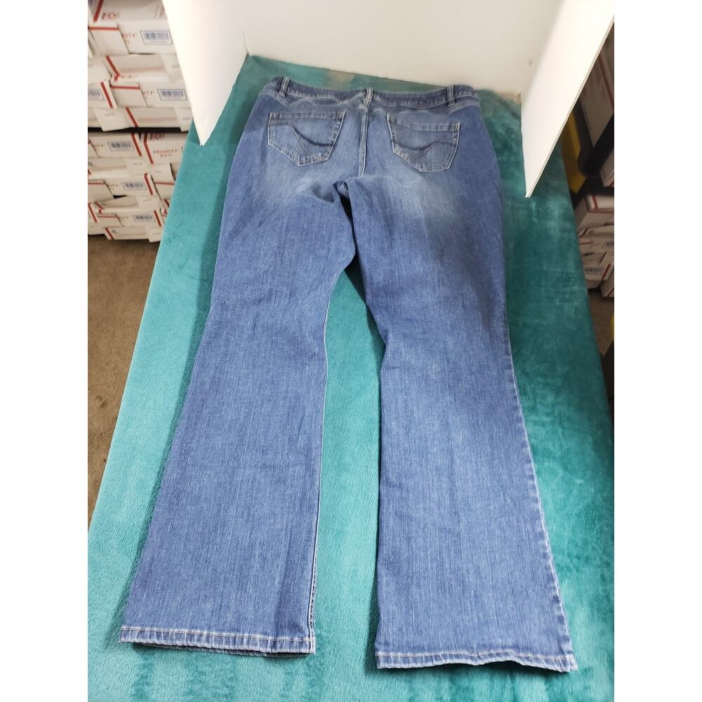 Lane Bryant Jeans Size 16 Womens Blue Denim Stretch Pants Mid Rise Bootcut Flare - Picture 10 of 11